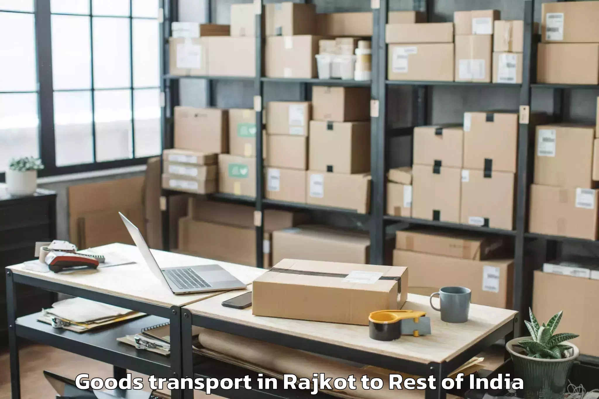 Efficient Rajkot to Hunli Goods Transport